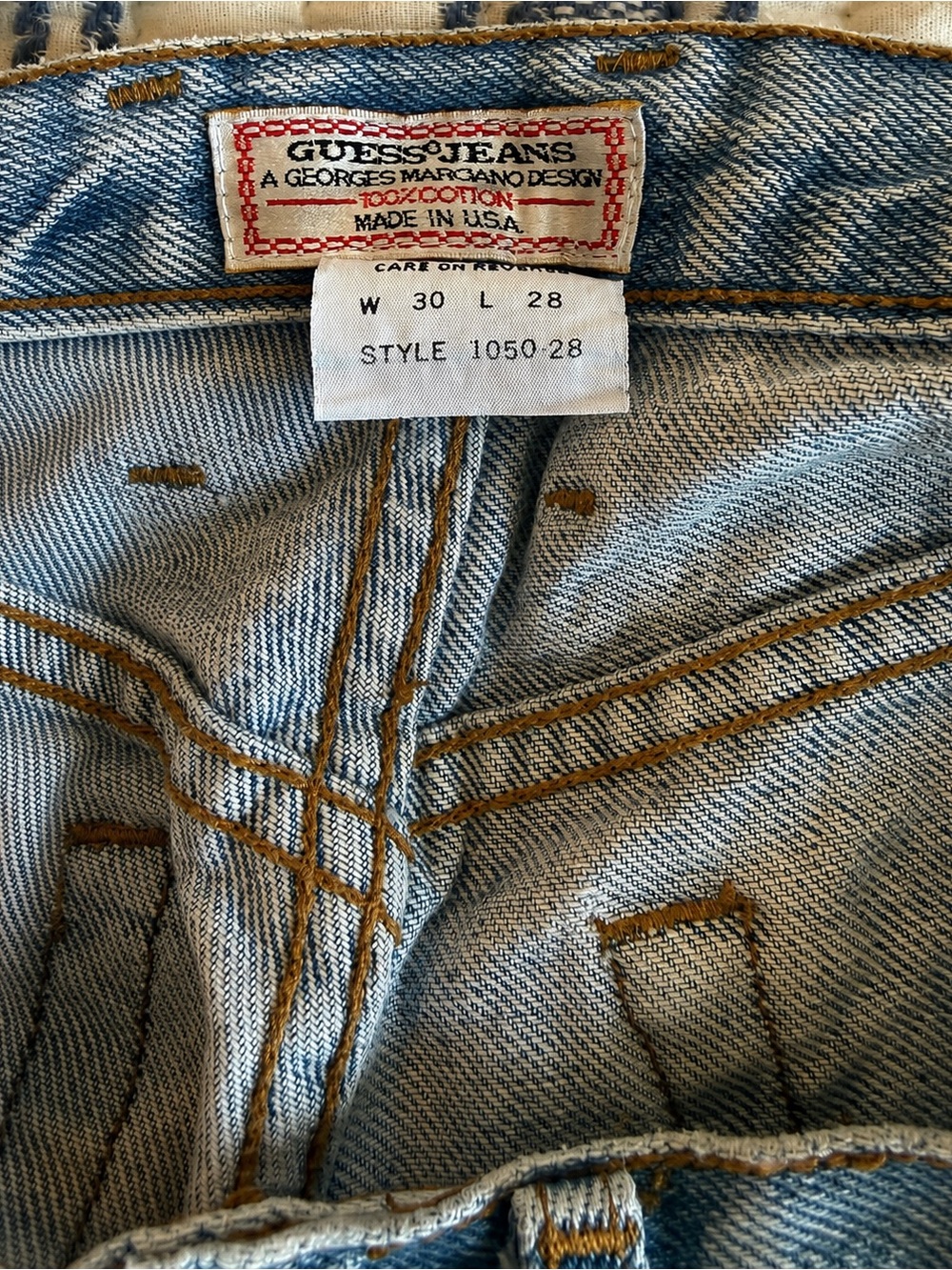 Vintage Guess Georges Marciano Jeans 30x28 USA High Rise 100% Cotton - Picture 7 of 7